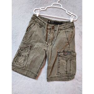 Jet Lag Cargo Shorts Mens 31 Heavyweight Drawstring Faded Green Utility Outdoor